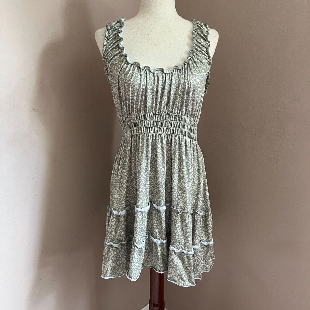 Altar'd State Floral Tiered Ruffle Mini Dress Cottagecore Coquette Picnic Sz XL